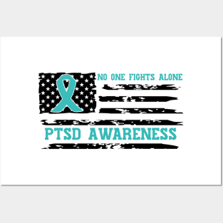 No One Fights Alone PTSD Awareness Posters and Art